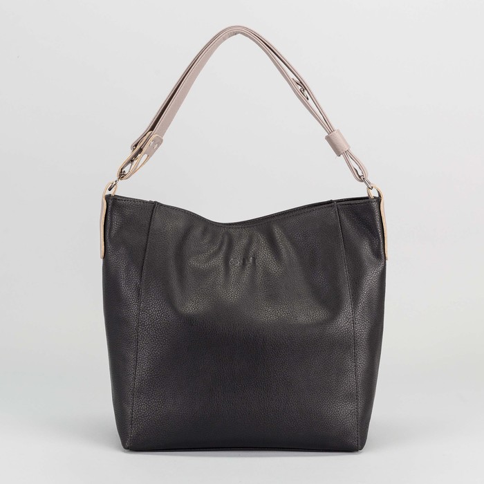 Сумка женская на молнии, 1 отдел, наружный карман, регулируемая ручка, цвет чёрный