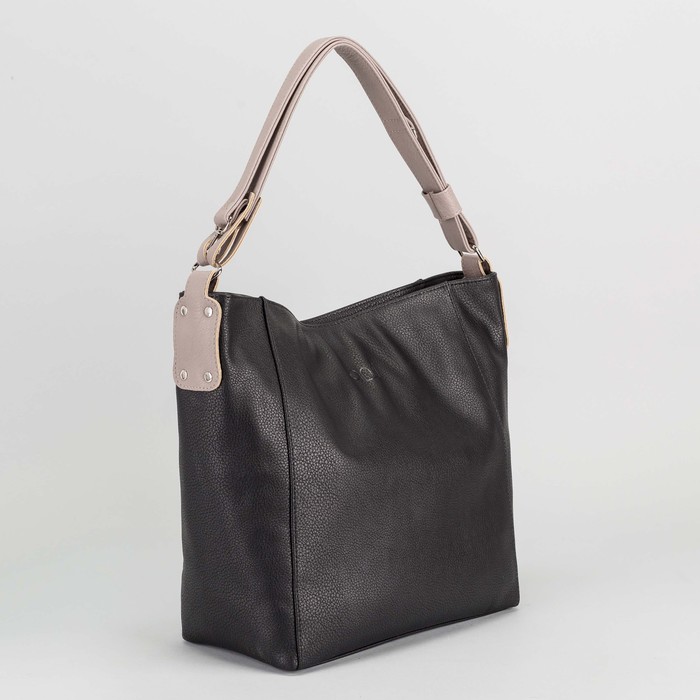 Сумка женская на молнии, 1 отдел, наружный карман, регулируемая ручка, цвет чёрный