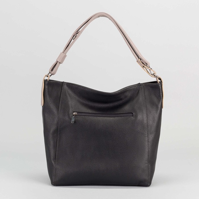 Сумка женская на молнии, 1 отдел, наружный карман, регулируемая ручка, цвет чёрный