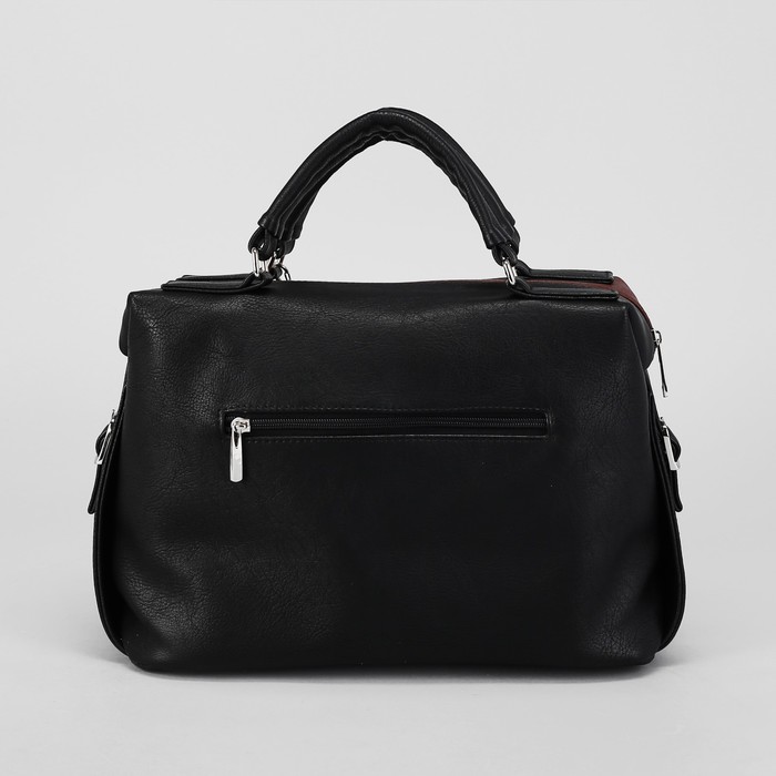 Сумка женская, отдел на молнии, 3 наружных кармана, длинный ремень, цвет кофе/тёмно-коричневый