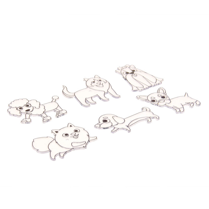 Витражи-мини "Весёлые собачки", 6 шт.