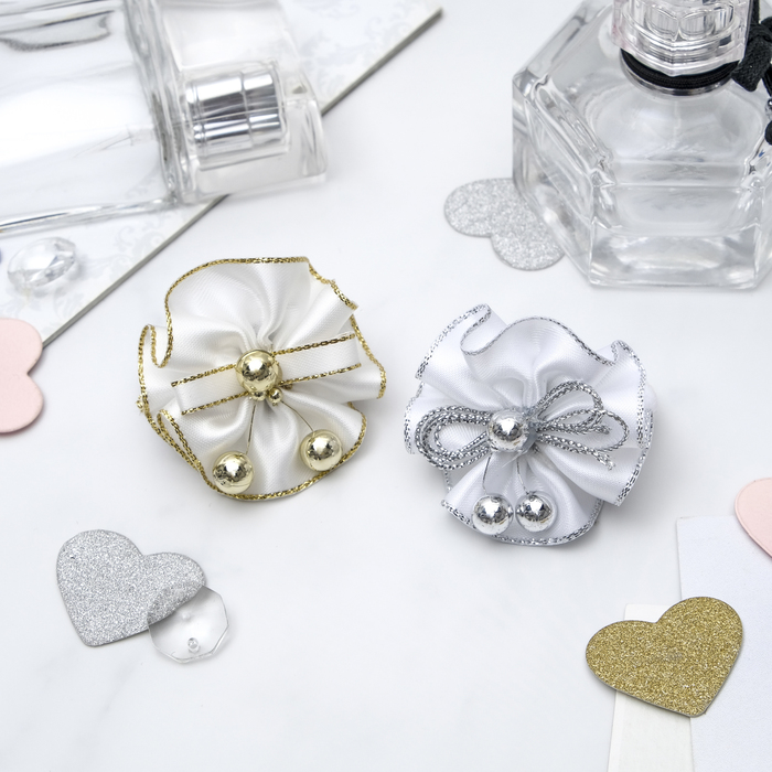 Бант "Шарики" белый