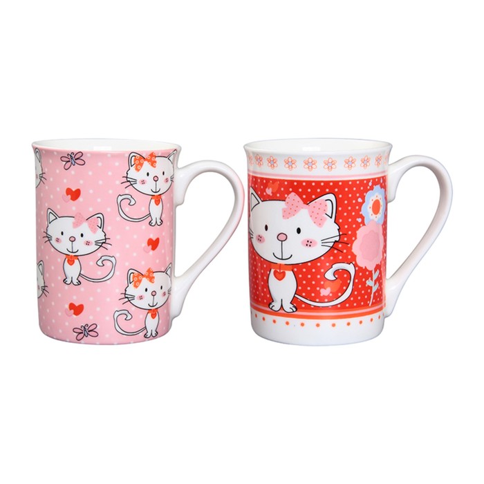 Набор кружек 2 предмета "Киски" 11 x 7,5 x 9,5 см, 280 мл