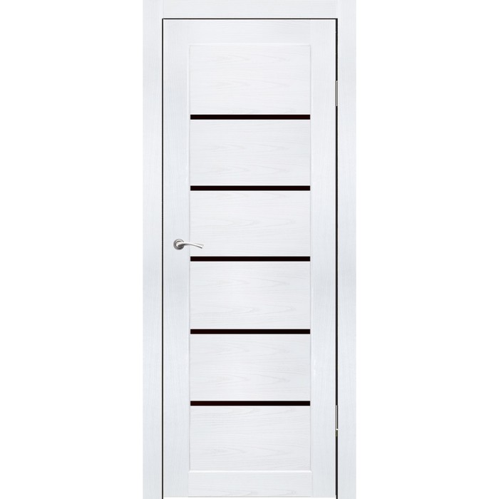 Комплект двери Киото Ясень белый, черный лакобель 2000х700