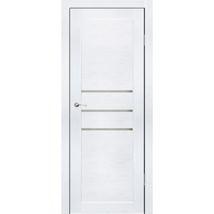 Комплект двери Мураками Ясень белый, белый лакобель 2000х900