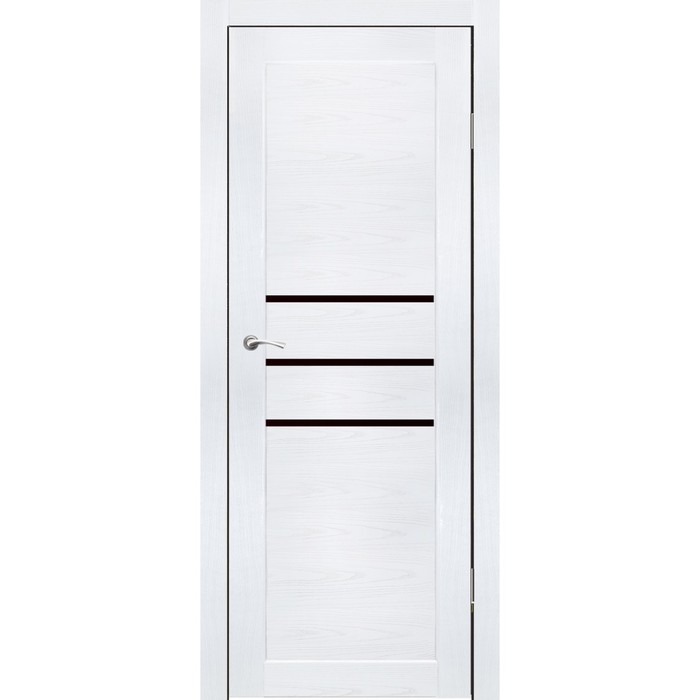 Комплект двери Мураками Ясень белый, черный лакобель 2000х900