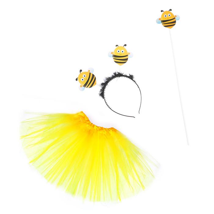 Карнавальный набор "Пчёлка": ободок, юбочка, волшебная палочка