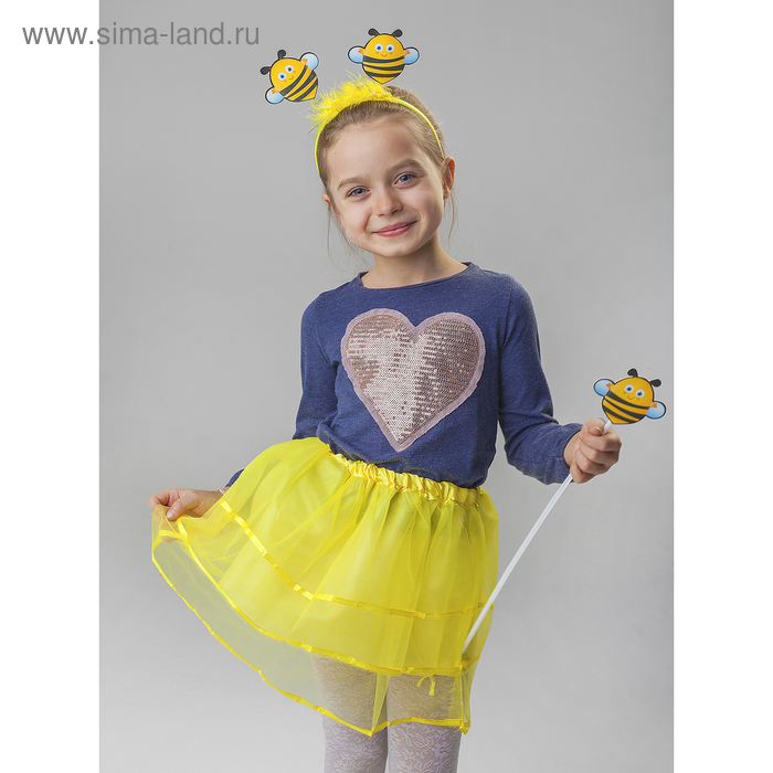фото Карнавальный костюм "пчелка" (ободок + юбочка + волшебная палочка) страна карнавалия