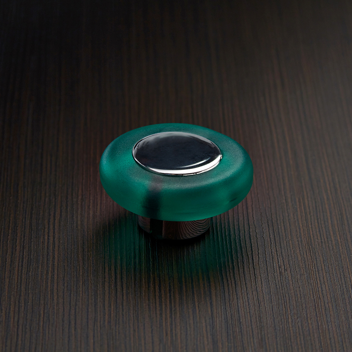 Ручка-кнопка PLASTIC 004, пластиковая, зеленая