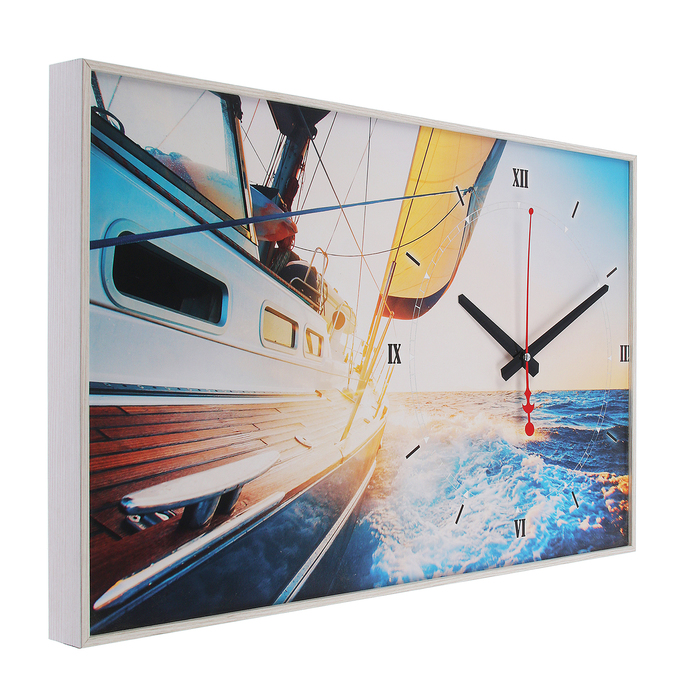 Часы-картина "Яхта", 37х60 см