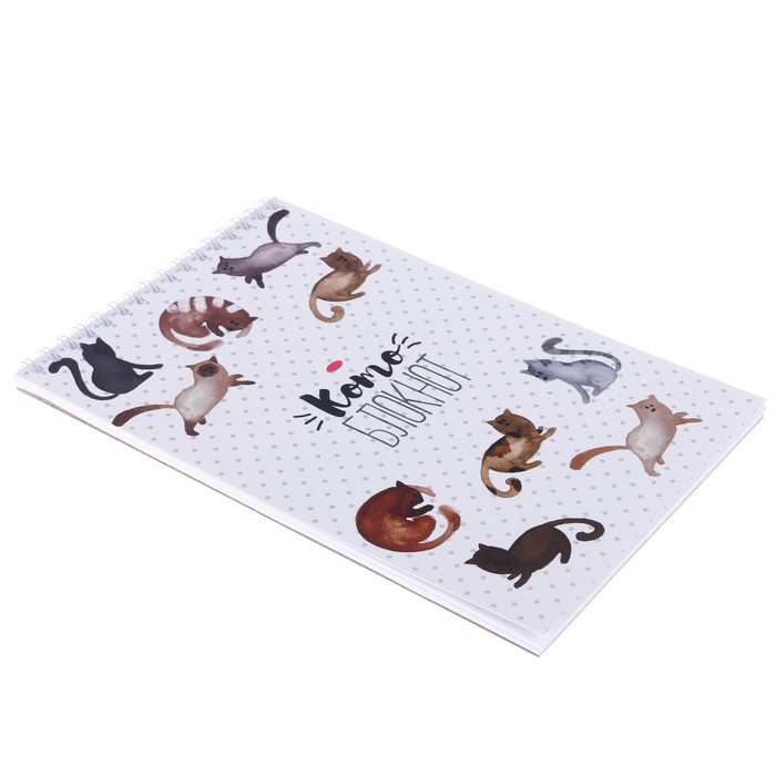 Блокнот "Котоблокнот", на гребне, А5, 40 листов
