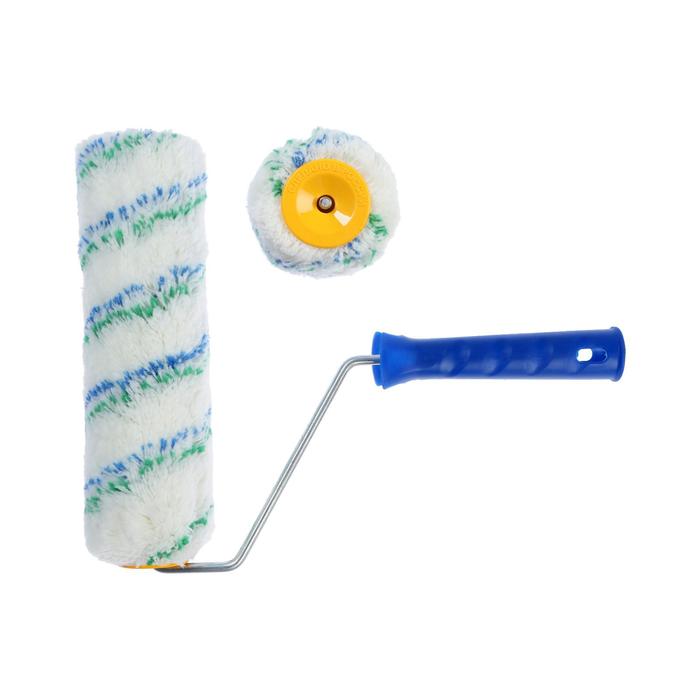 Валик TUNDRA basic, полиакрил, 240мм, ручка d=6мм, D=42мм, ворс 18мм, желто-зеленая нить