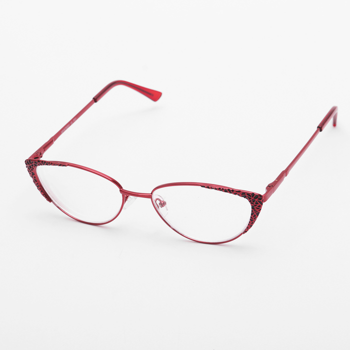 Очки "Кошачий глаз", металл оправа, линза пластик, отгиб.дужка, цвет МИКС, -3