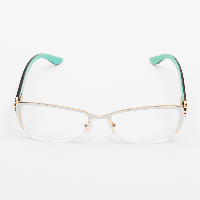 Очки "Бабочки" в металл оправе, цвет белый, отгиб. дужка -3