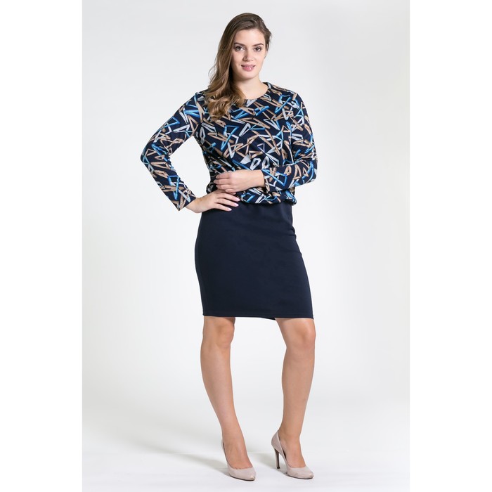 Платье женское 6867 цвет синий размер 50 рост 164