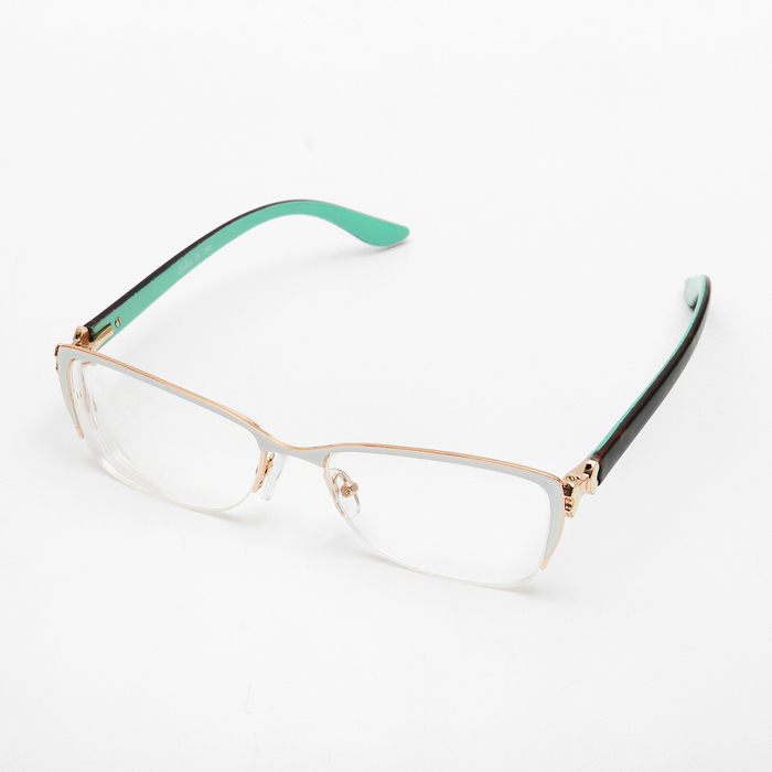 Очки "Бабочки" в металл оправе, цвет белый, отгиб. дужка -3,5