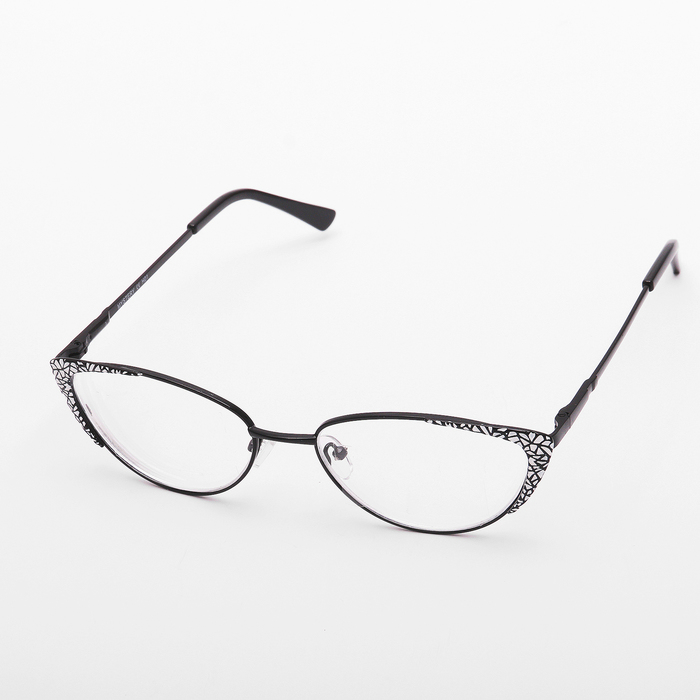 Очки "Кошачий глаз", металл оправа, линза пластик, отгибающаяся дужка, цвет МИКС, +2,5