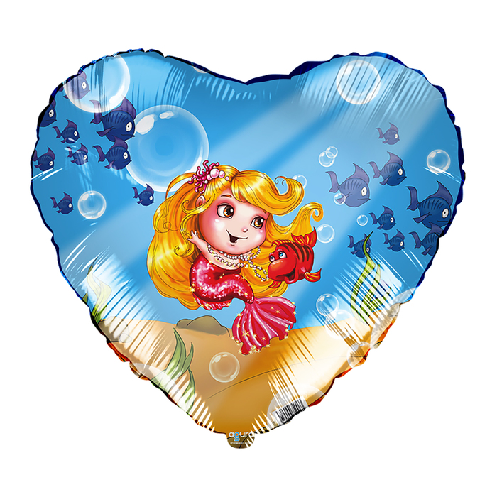 Шар фольгированный 18" сердце "Русалочка"
