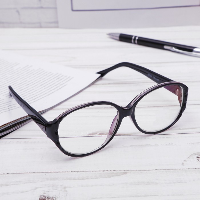 Очки "Овальные" компьютерные, пластик, цвет чёрный