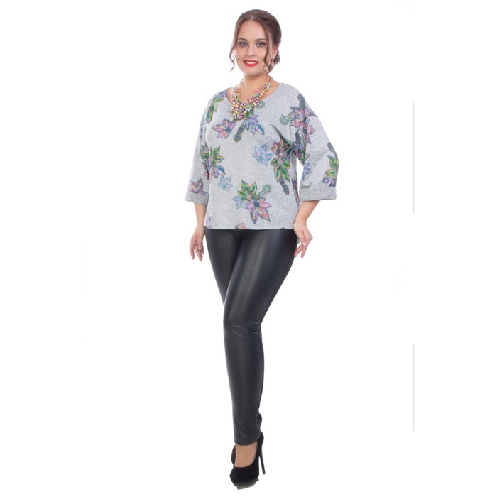 Блуза женская, размер 60, цвет серый