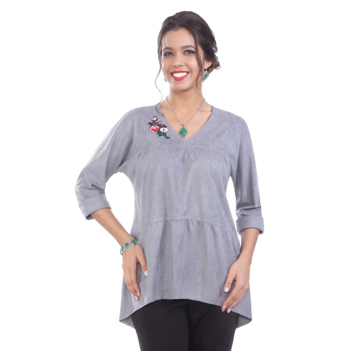 Блуза женская, размер 42, цвет серый