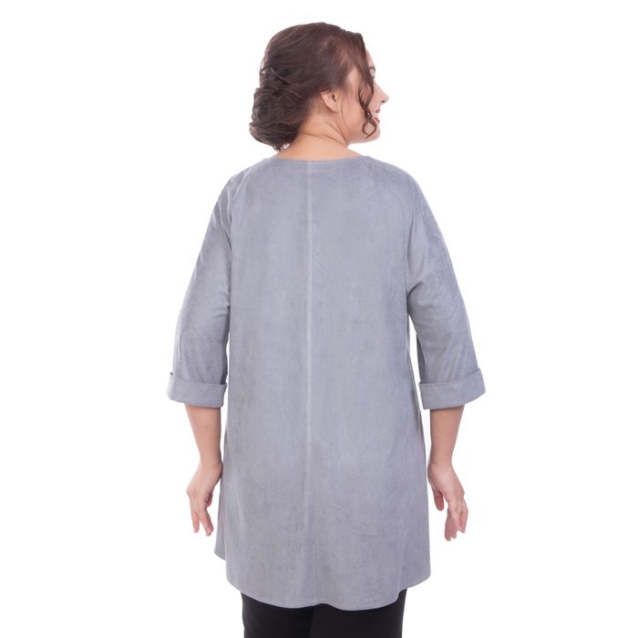 Блуза женская, размер 58, цвет серый