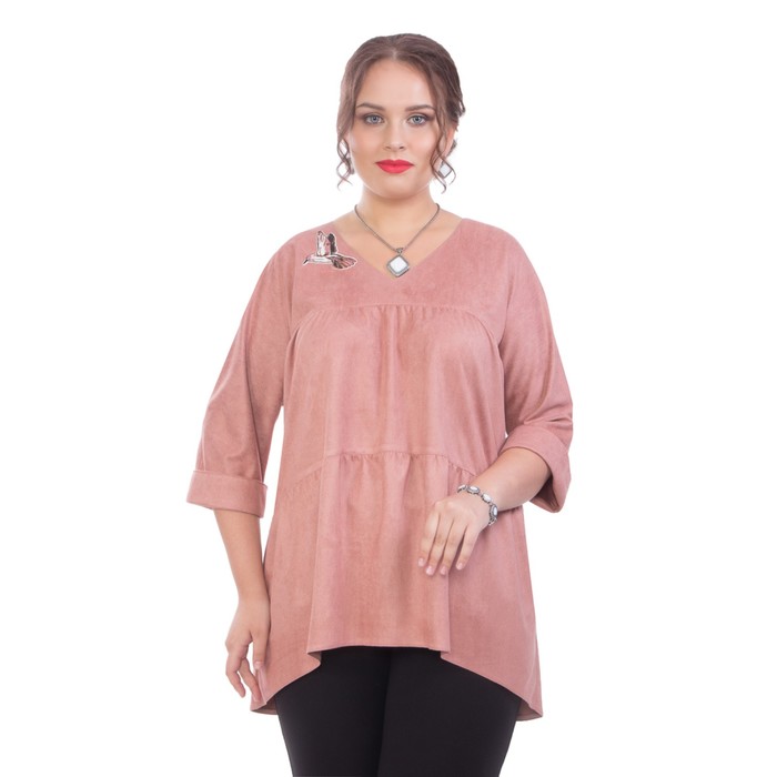 Блуза женская, размер 62, цвет розовый