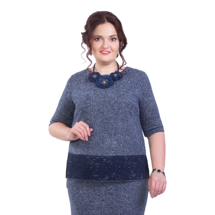 Блуза женская, размер 56, цвет синий