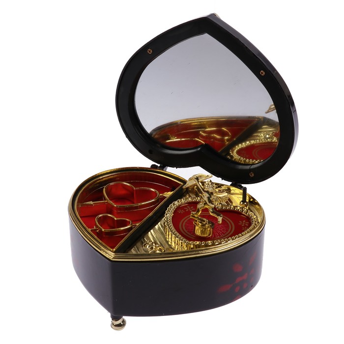 Шкатулка музыкальная "Сердце" механическая