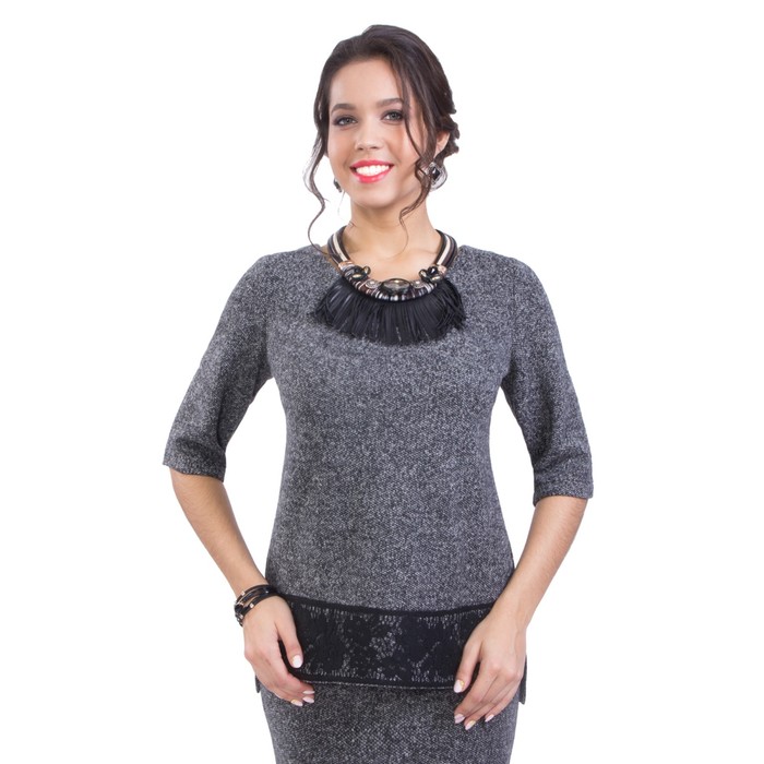 Блуза женская, размер 50, цвет серый