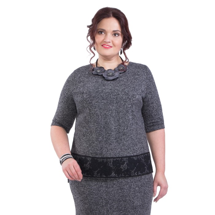 Блуза женская, размер 58, цвет серый
