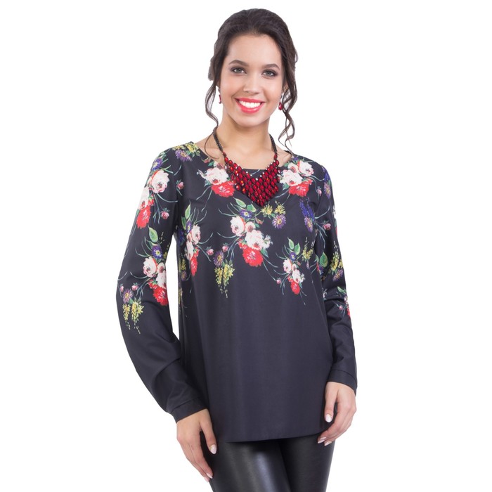 Блуза женская, размер 48, цвет чёрный