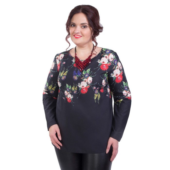 Блуза женская, размер 60, цвет чёрный