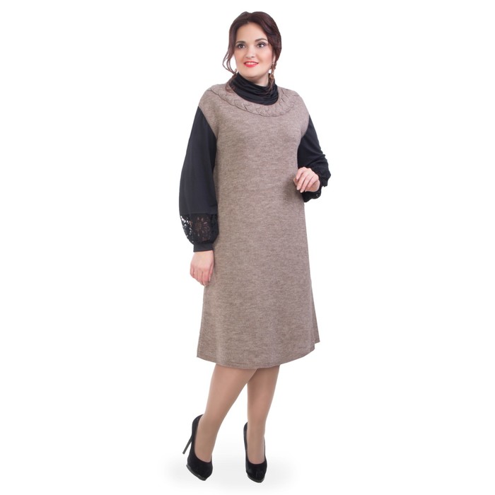 Платье женское, размер 58, цвет бежевый П1-201/1