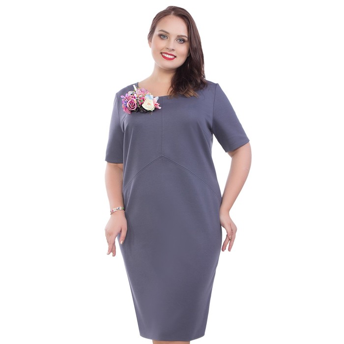 Платье женское, размер 52, цвет серый П4-3227/15