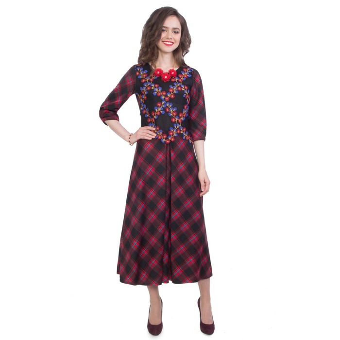 Платье женское, размер 48, цвет красный П4-3371/27