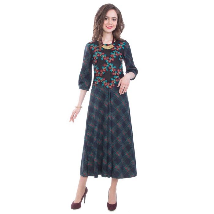 Платье женское, размер 48, цвет зелёный П4-3371/29