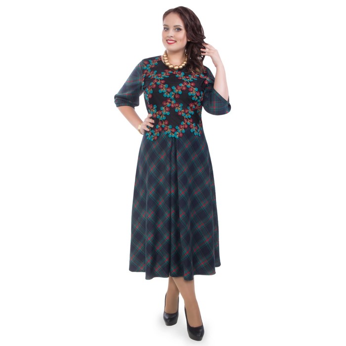 Платье женское, размер 56, цвет зелёный П4-3371/30