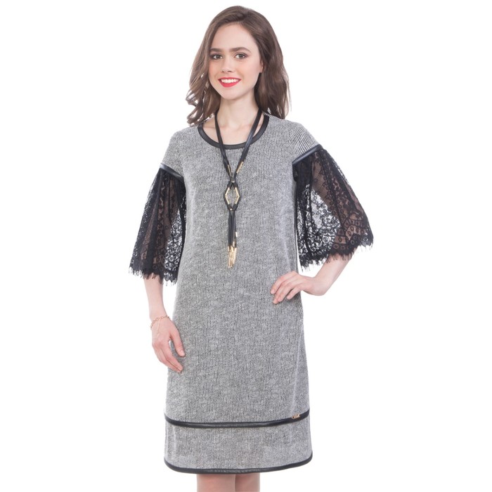 Платье женское, размер 46, цвет серый П4-3504/6