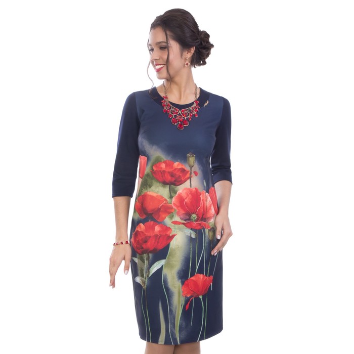 Платье женское, размер 48, цвет синий П4-3527/4