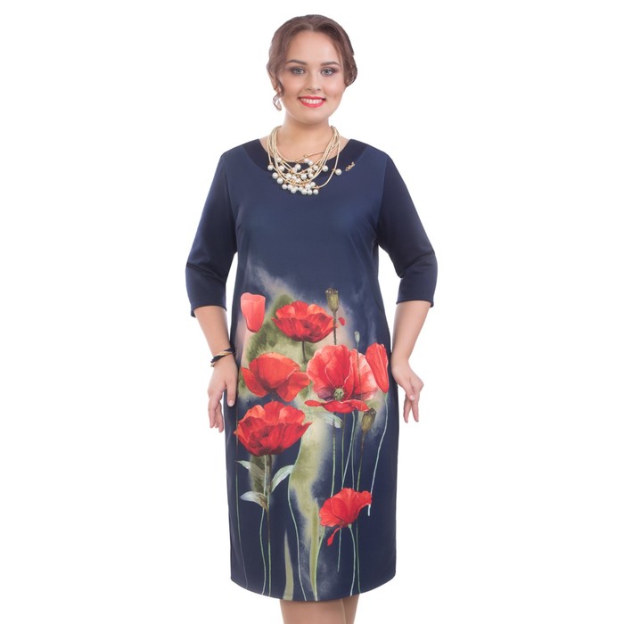 Платье женское, размер 54, цвет синий П4-3527/5