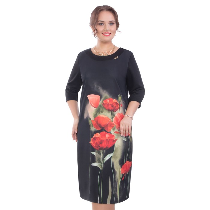 Платье женское, размер 56, цвет чёрный П4-3527/7