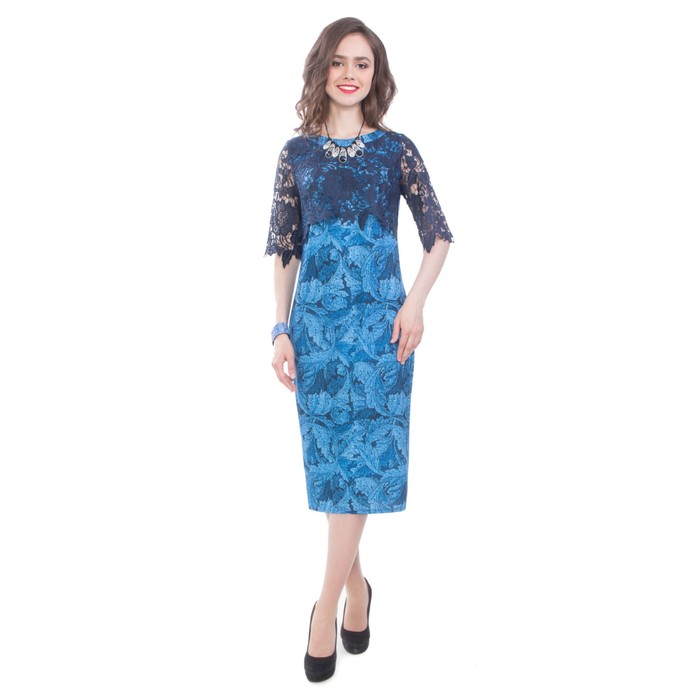 Платье женское, размер 46, цвет синий П4-3637/4