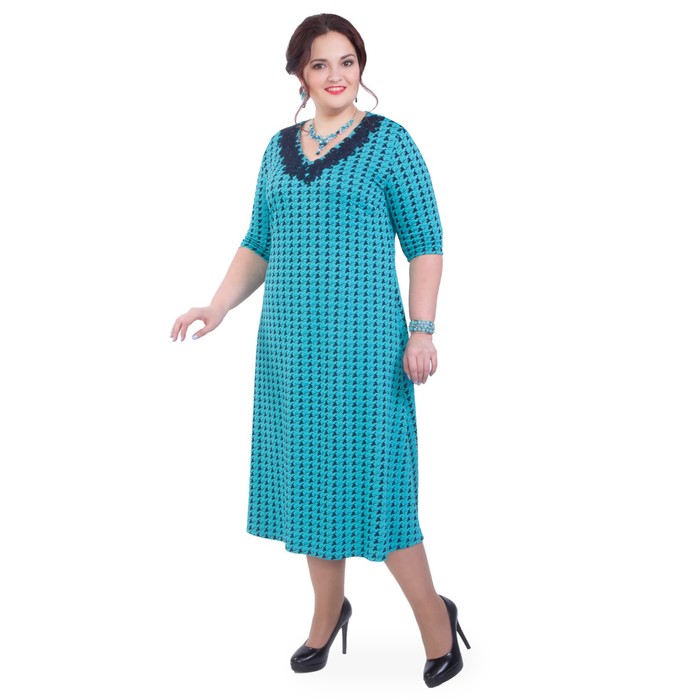 Платье женское, размер 60, цвет голубой П4-3670/7