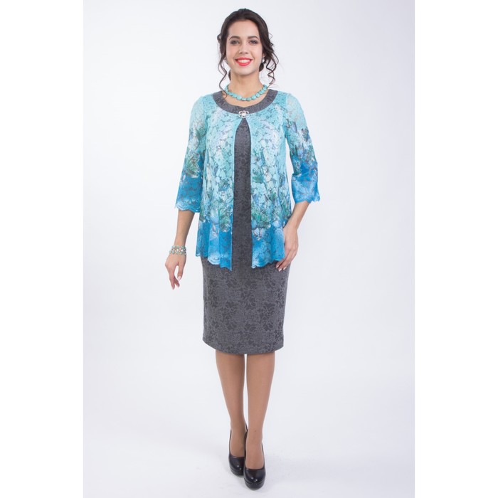 Платье женское, размер 46, цвет серый П4-3695/2