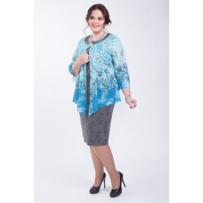 Платье женское, размер 60, цвет серый П4-3695/3