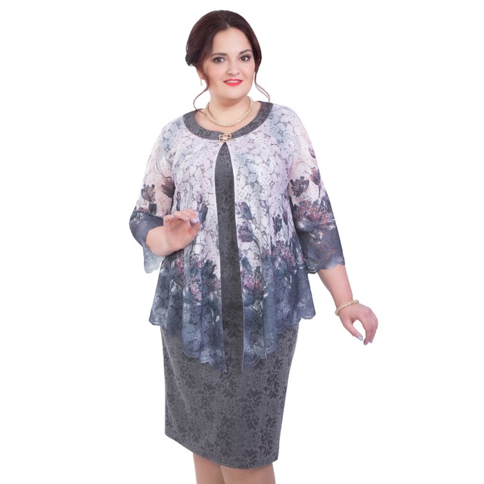 Платье женское, размер 58, цвет серый П4-3695/1