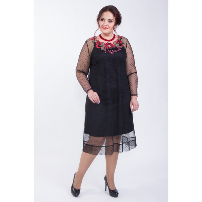 Платье женское, размер 60, цвет чёрный П5-3692/1