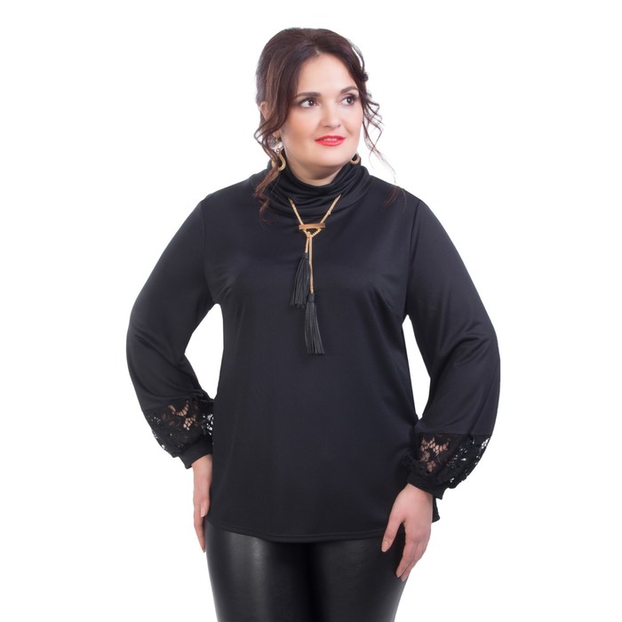 Блуза женская, размер 54, цвет чёрный
