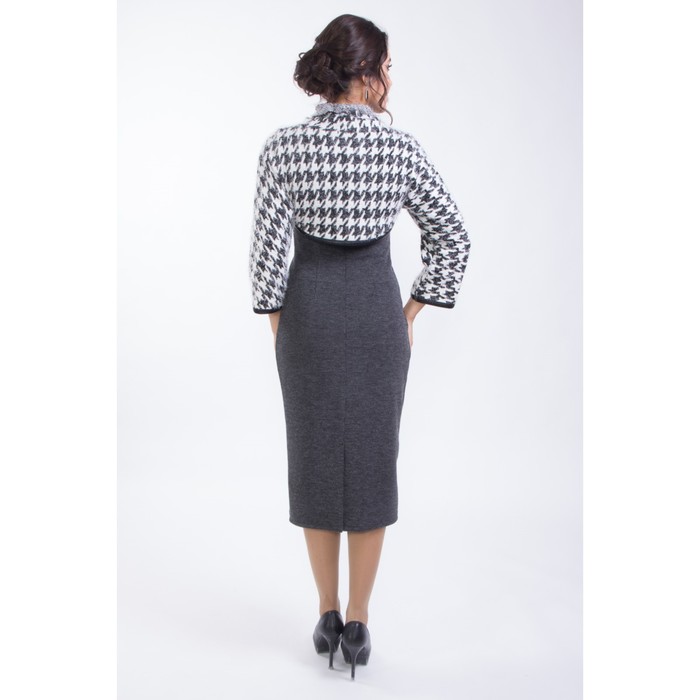 Костюм женский (платье+жакет), размер 62, цвет серый К4-3690/1
